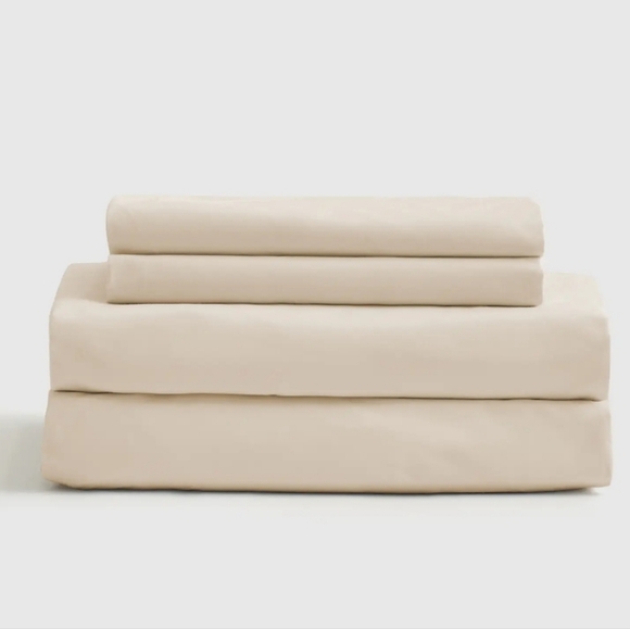 Quince Organic Cotton Ivory Percale Sheets & 2 SHAMS! King (730)